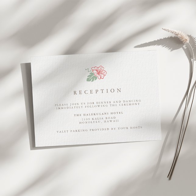 Island Hibiscus Wedding Reception Enclosure Invitation (Creator Uploaded)