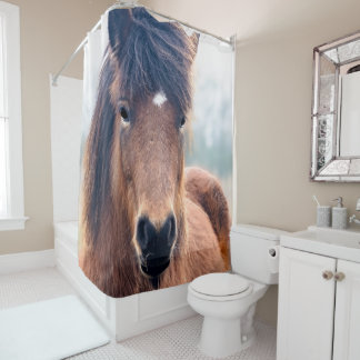 Island horse 3 shower curtain