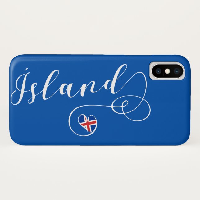 Ísland Iceland Heart Cell Phone Case (Back (Horizontal))