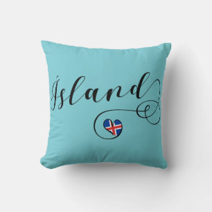 Ísland Iceland Heart   Cushion