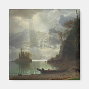 Island in the Lake (oil on canvas) Magnet