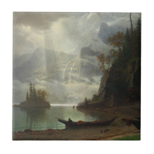 Island in the Lake (oil on canvas) Tile