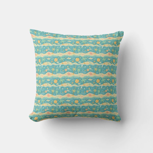 Island Life Is Synonymous To Beach Life Cushion (Front)