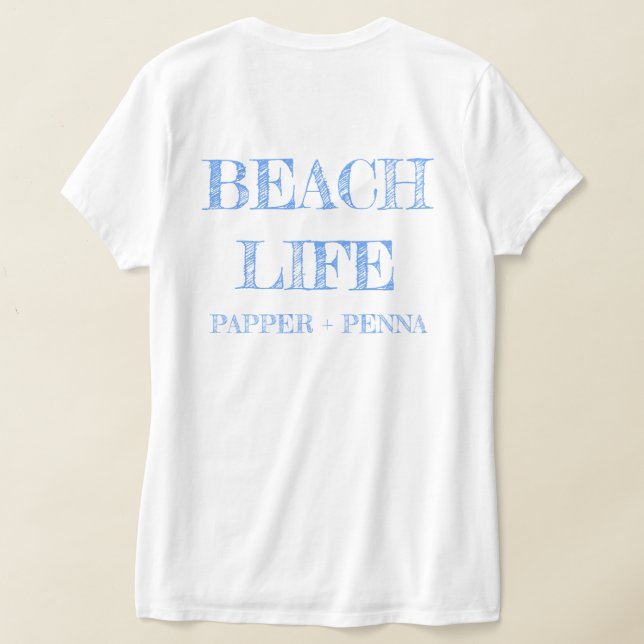 Island Lighthouse Women's Vneck Tshirt (Laydown Back)