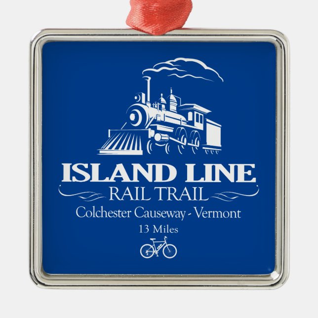 Island Line Rail Trail (RT) Metal Tree Decoration (Front)