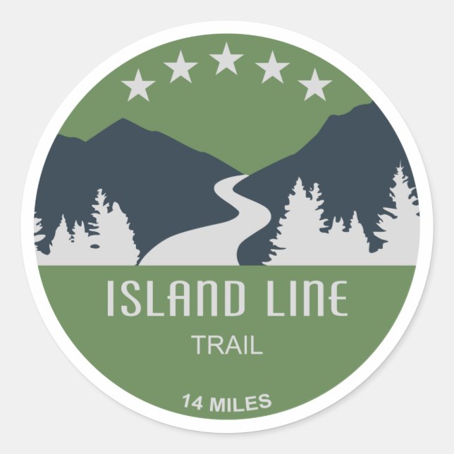Island Line Trail Classic Round Sticker (Front)