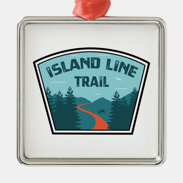 Island Line Trail Metal Tree Decoration (Front)
