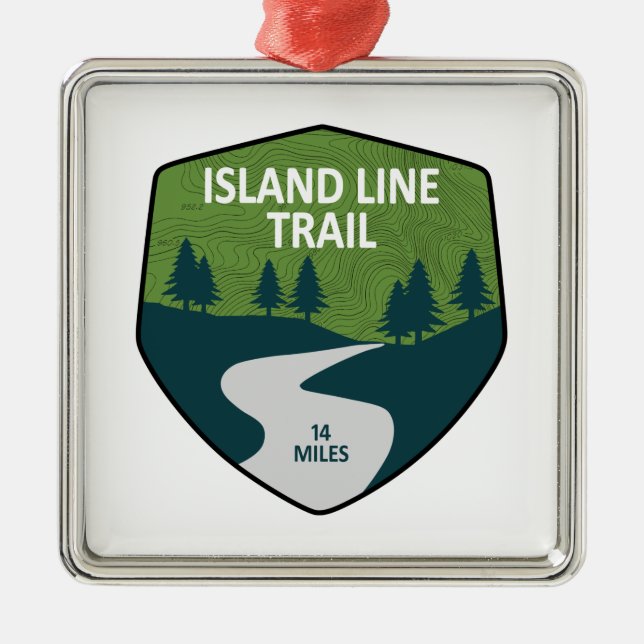 Island Line Trail Metal Tree Decoration (Front)