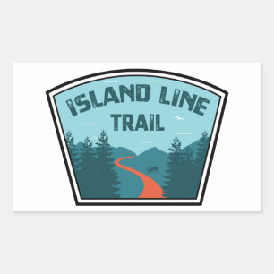Island Line Trail Rectangular Sticker