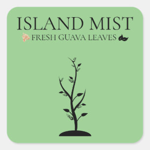 ISLAND MIST FRESH GUAVA LEAVES SQUARE STICKER