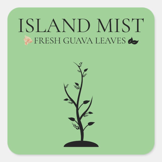 ISLAND MIST FRESH GUAVA LEAVES SQUARE STICKER (Front)