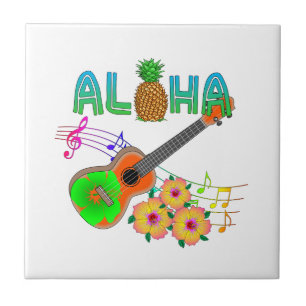 Island Music Ukulele Aloha Tile