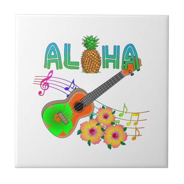 Island Music Ukulele Aloha Tile (Front)