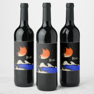 Island Night Design Relax  Wine Label