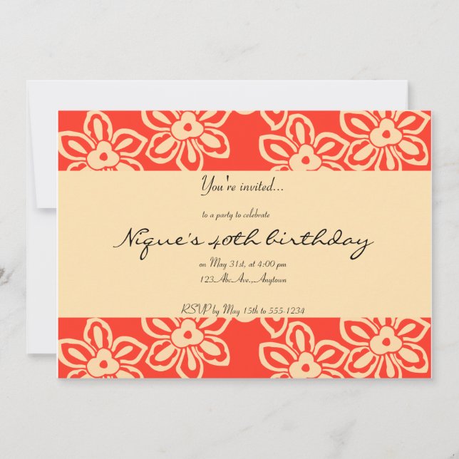 Island Noise in Mango Invitation (Front)