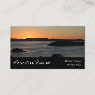 Island Ocean Sunset, Travel Business Card