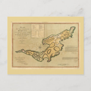 Island of Bequia Map (1794) Postcard