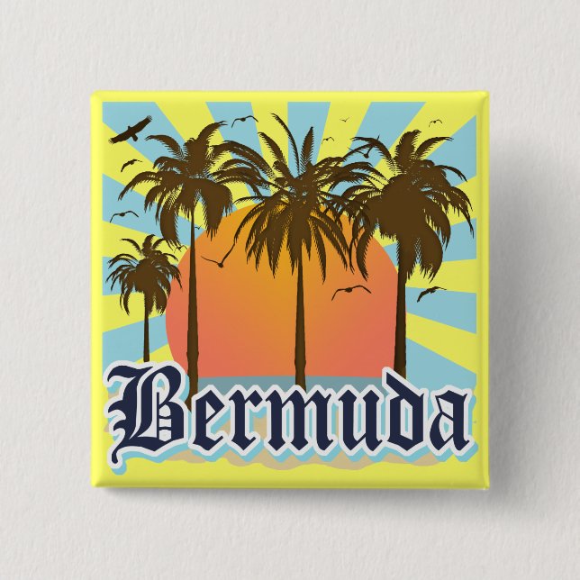 Island of Bermuda Souvenirs 15 Cm Square Badge (Front)