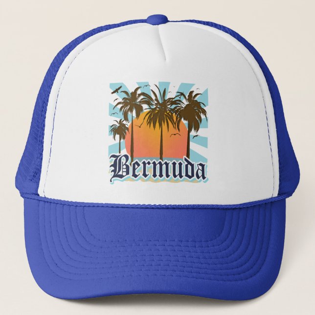 Island of Bermuda Souvenirs Trucker Hat (Front)