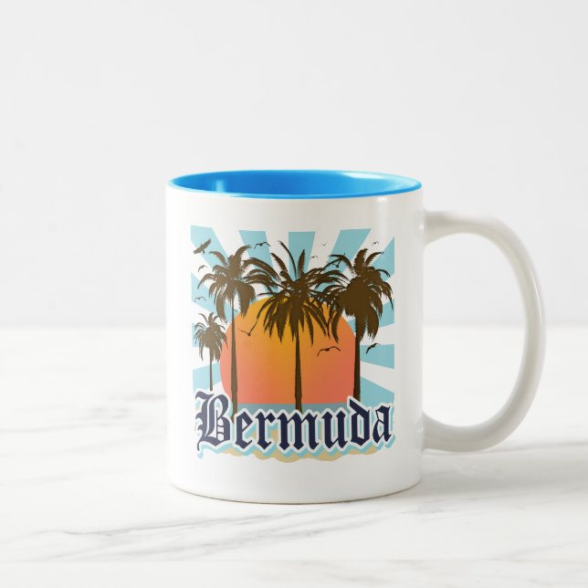 Island of Bermuda Souvenirs Two-Tone Coffee Mug (Right)