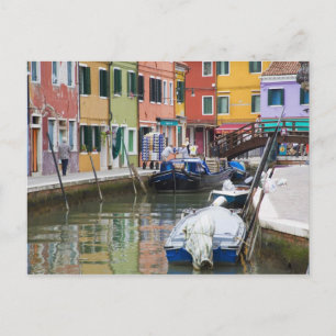 Island of Burano, Burano, Italy. Colourful 2 Postcard