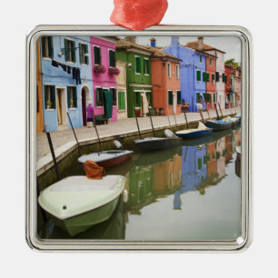 Island of Burano, Burano, Italy. Colourful 4 Metal Tree Decoration