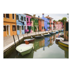 Island of Burano, Burano, Italy. Colourful 4 Photo Print