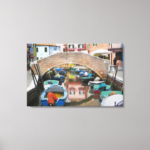 Island of Burano, Burano, Italy. Colourful Canvas Print