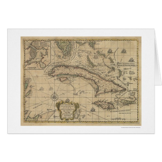 Island of Cuba Map - 1762 (Front Horizontal)