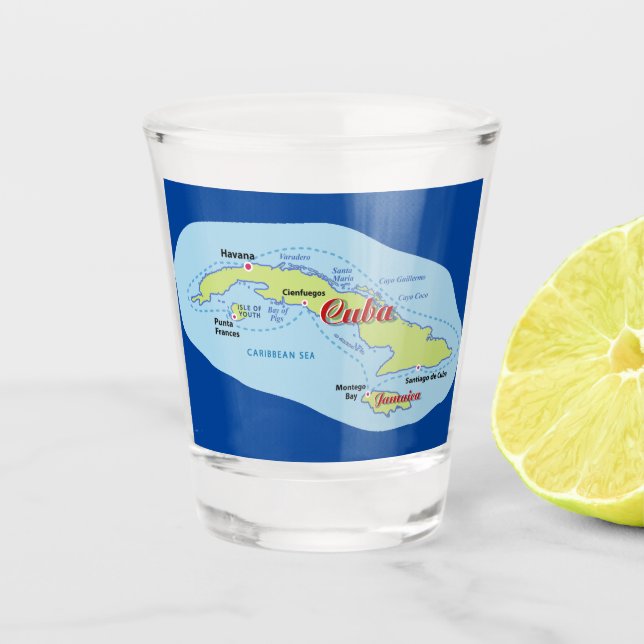 Island of cuba shot glass (Front)