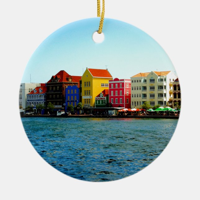Island of Curacao Design by Admiro Ceramic Tree Decoration (Front)