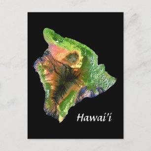 Island of Hawaii from Space Landsat Image Postcard