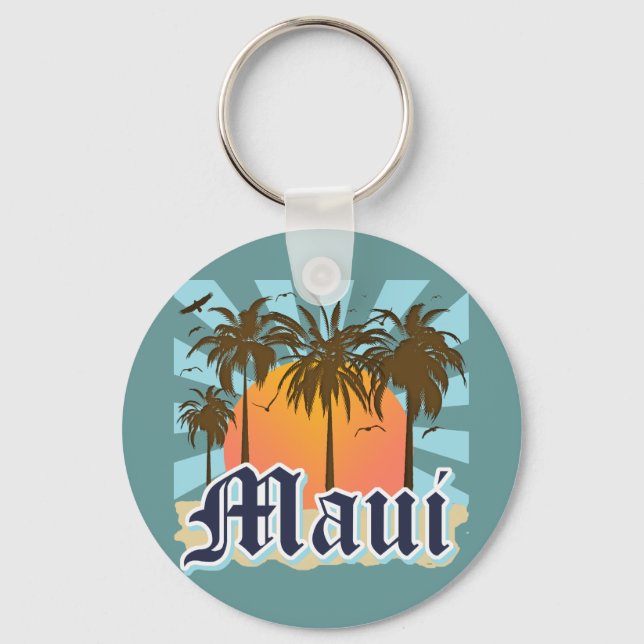 Island of Maui Hawaii Souvenir Key Ring (Front)
