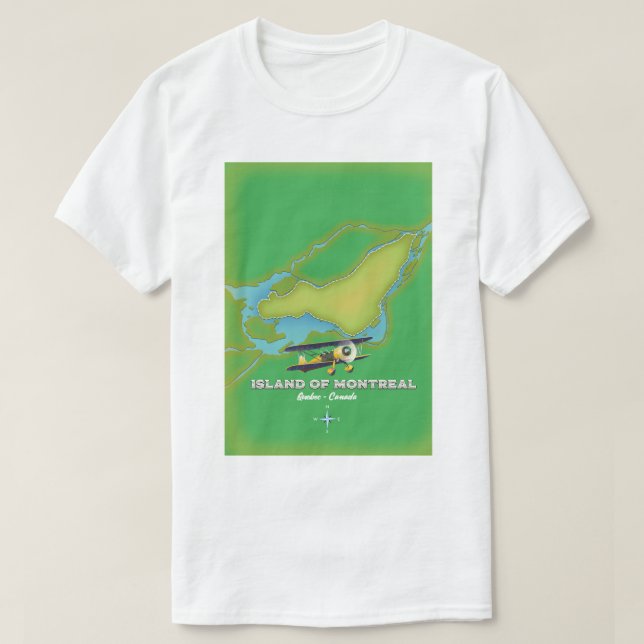 Island of Montreal Canada map T-Shirt (Design Front)