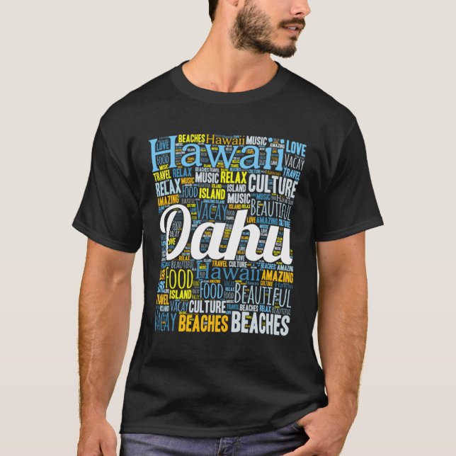 Island of Oahu Hawaii Vacation T-Shirt (Front)
