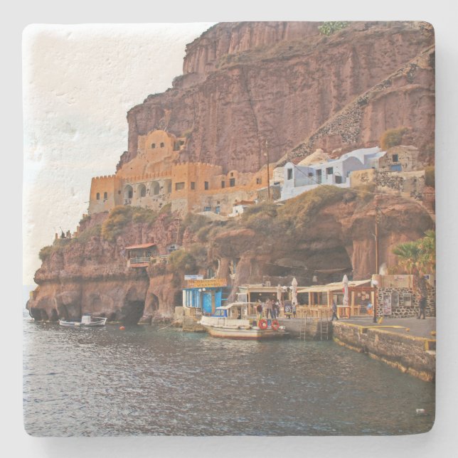 Island of Santorini, Greece coast Square Coaster (Front)