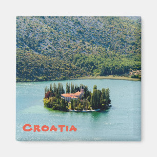 Island of Visovac monastery in Krka NP - Croatia Magnet