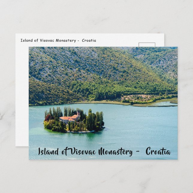 Island of Visovac monastery in Krka NP - Croatia Postcard (Front/Back)