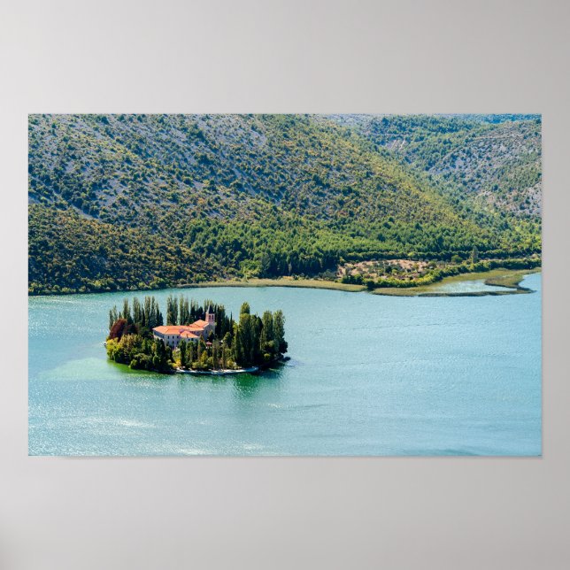 Island of Visovac monastery in Krka NP - Croatia Poster (Front)