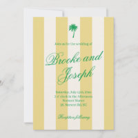 Island Palm Stripe Cabana Beach Retro yell wedding