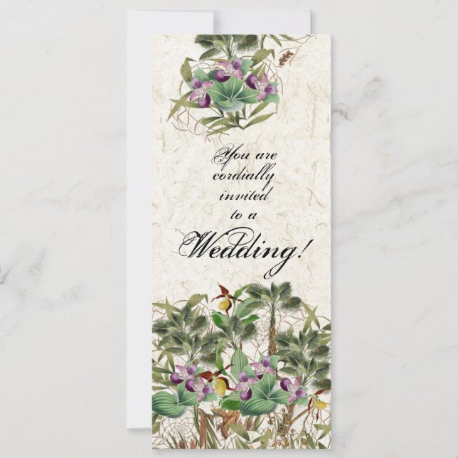 Island Palm Tree Orchid Flowers Wedding Invitation (Front)