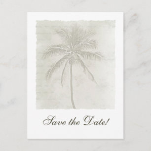 Island Palm Tree Save the Date Postcard