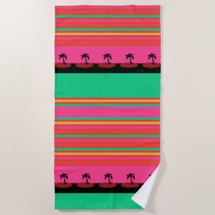 Island Palm Trees Beach Towel