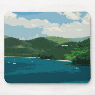 Island Paradise Retro Mouse Pad
