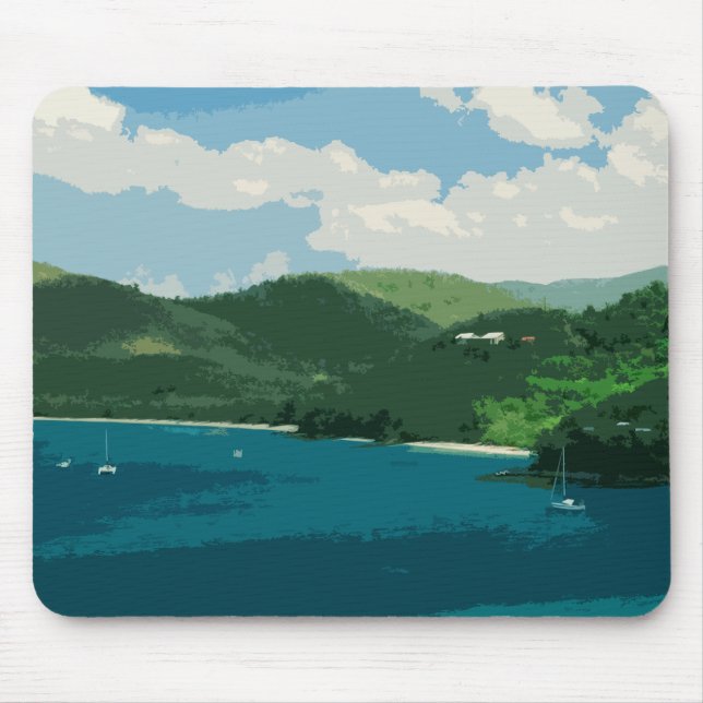 Island Paradise Retro Mouse Pad (Front)