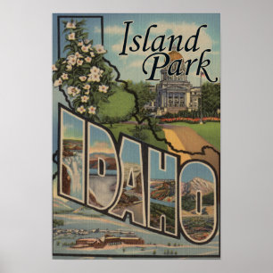 Island Park, Idaho - Large Letter Scenes Poster
