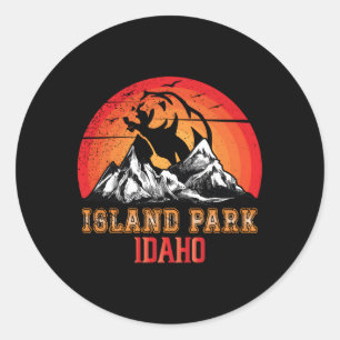 Island Park Idaho Vacation Mountain Hiking Trip Classic Round Sticker