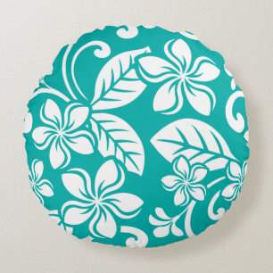 ISLAND PLUMERIA (AQUAMARINE) ROUND CUSHION