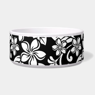 ISLAND PLUMERIA (BLACK) Ceramic Pet Bowl