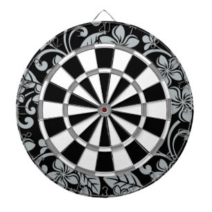 ISLAND PLUMERIA (BLACK/GRAY) DARTBOARD